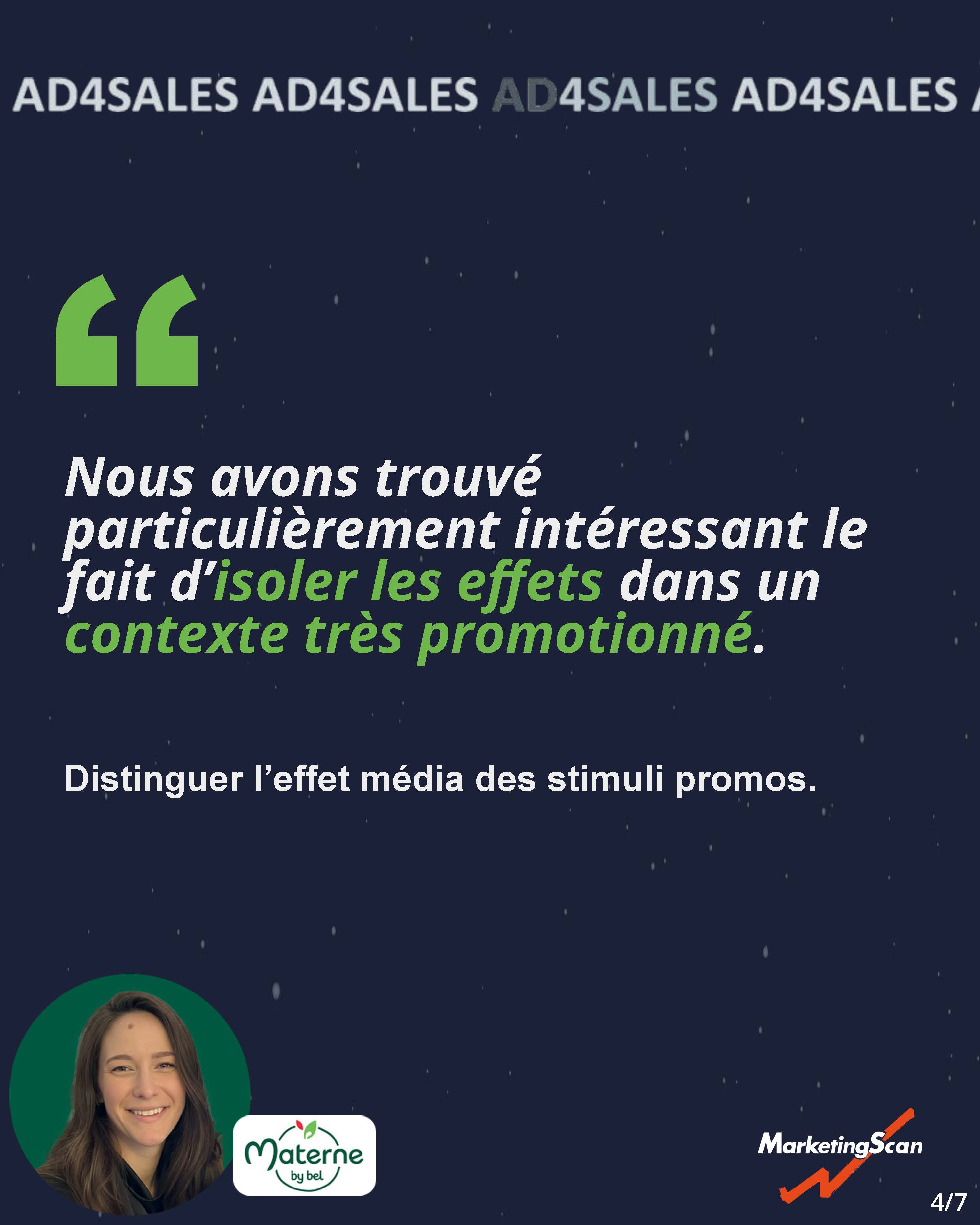 Materne by Bel souligne l’intérêt d’isoler l’effet média dans un contexte fortement promotionnel.